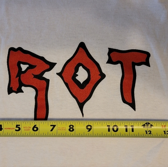 ROT Official Band Merch White Double Sided Band T Shirt Nice Graphics Sz S RARE! - Picture 4 of 8